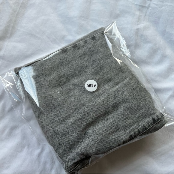 Zara Straight leg acid washed black gray raw frayed hem jeans 9589 - Picture 11 of 11